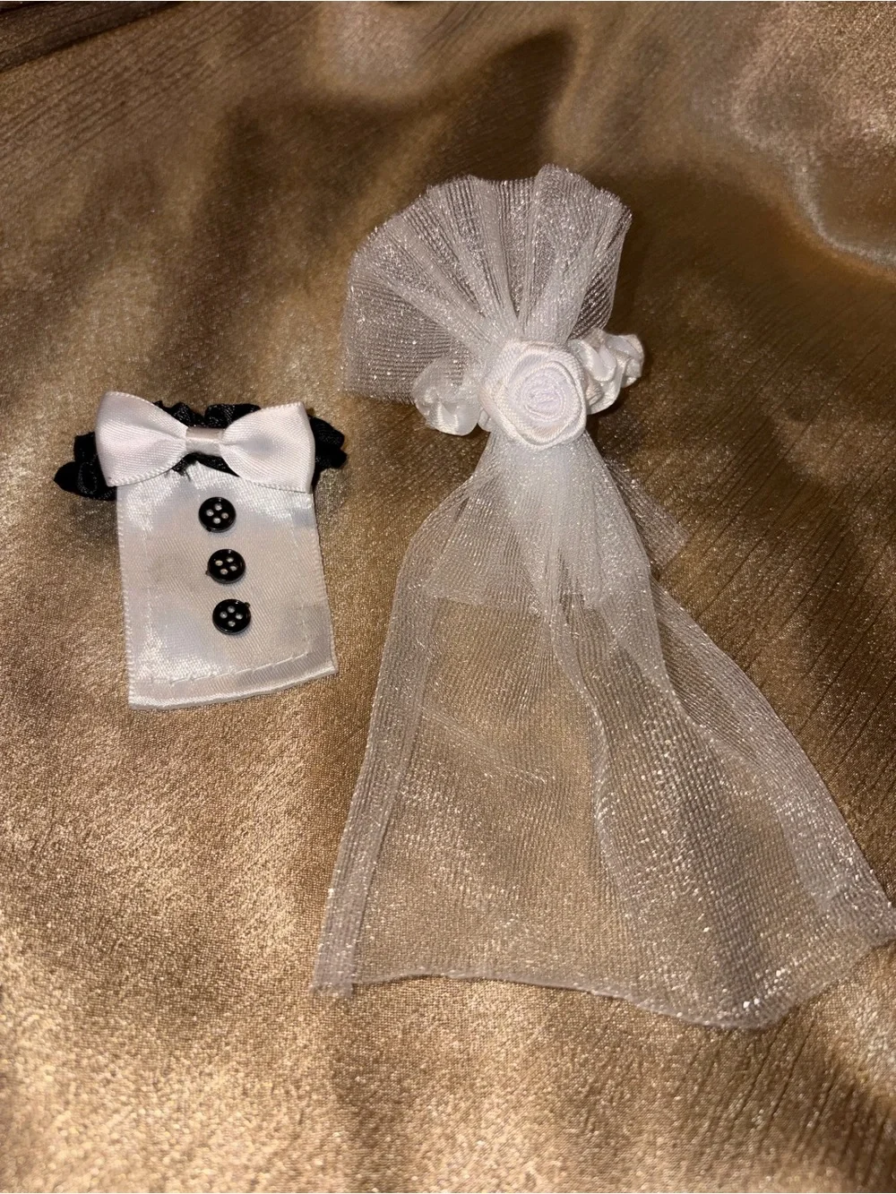Wedding Champagne Flute Decorations - White Bride & Groom Glass Charms